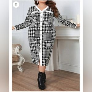 Houndstooth Plaid Dress